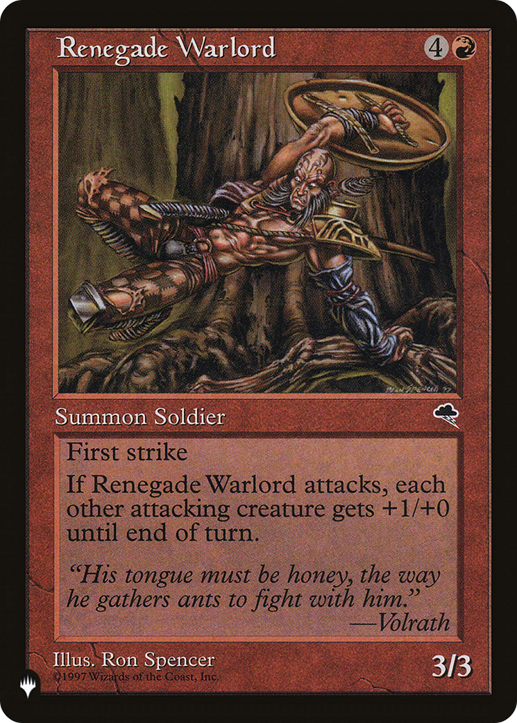 Renegade Warlord [The List Reprints] | Lots Moore NSW