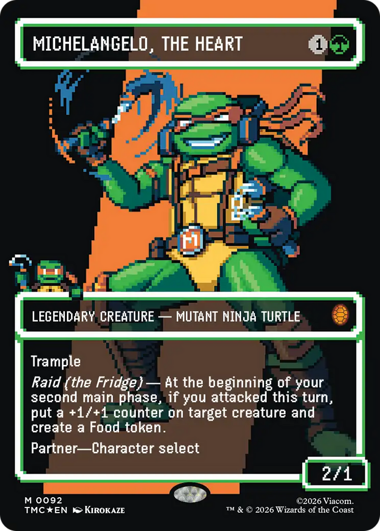 Michelangelo, the Heart (0093) (Borderless) (Surge Foil) [Teenage Mutant Ninja Turtles Commander] | Lots Moore NSW