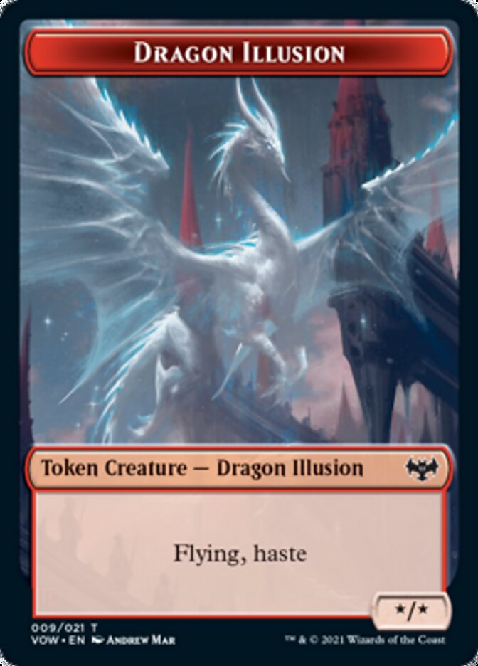 Zombie (008) // Dragon Illusion Double-Sided Token [Innistrad: Crimson Vow Tokens] | Lots Moore NSW