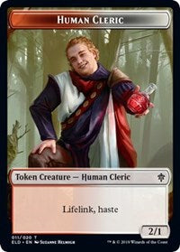 Human Cleric // Food (18) Double-Sided Token [Throne of Eldraine Tokens] | Lots Moore NSW