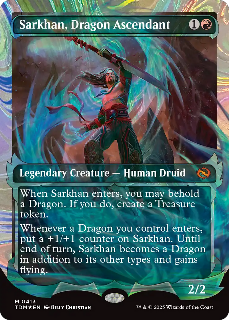 Sarkhan, Dragon Ascendant (0413) (Showcase) (Halo Foil) [Tarkir: Dragonstorm] | Lots Moore NSW