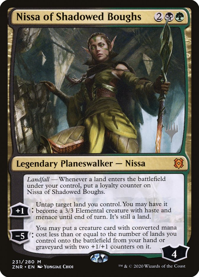 Nissa of Shadowed Boughs (Promo Pack) [Zendikar Rising Promos] | Lots Moore NSW