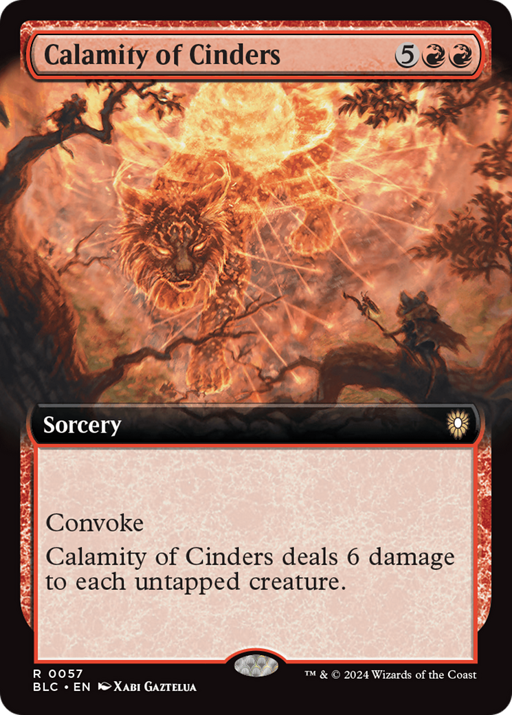 Calamity of Cinders (Extended Art) [Bloomburrow Commander] | Lots Moore NSW