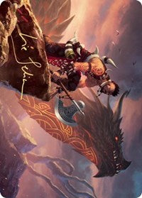 Dragonkin Berserker Art Card (Gold-Stamped Signature) [Kaldheim Art Series] | Lots Moore NSW