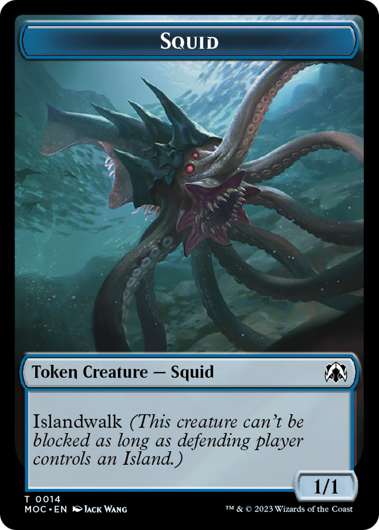 Squid // Human (26) Double-Sided Token [March of the Machine Commander Tokens] | Lots Moore NSW