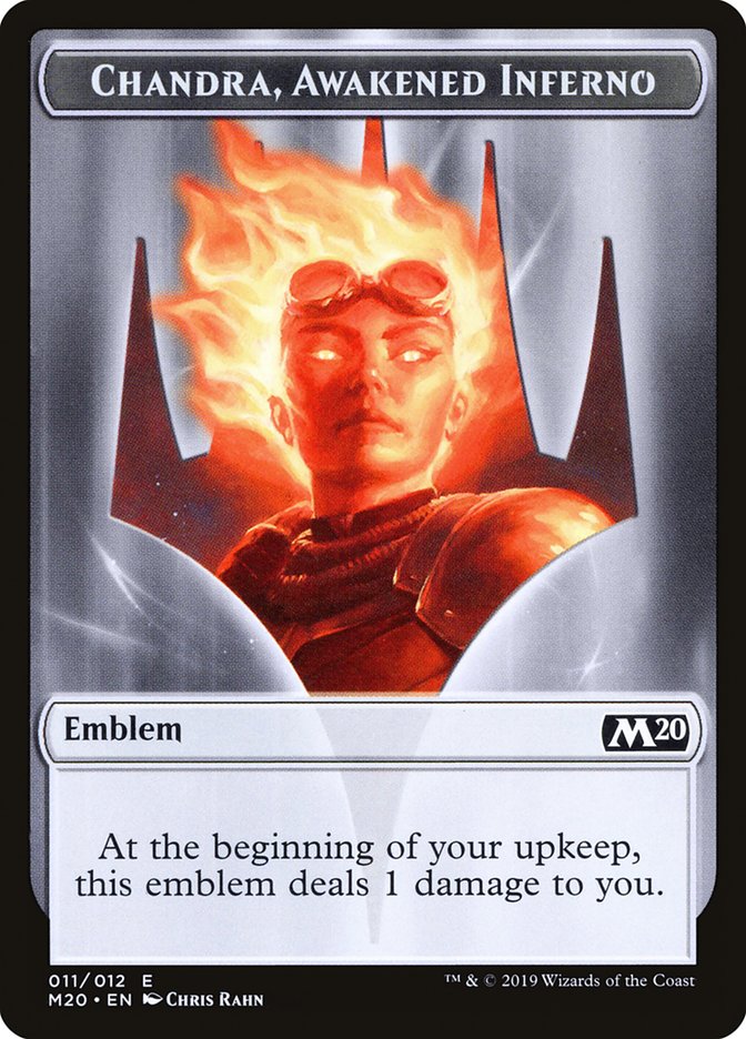 Chandra, Awakened Inferno Emblem [Core Set 2020 Tokens] | Lots Moore NSW