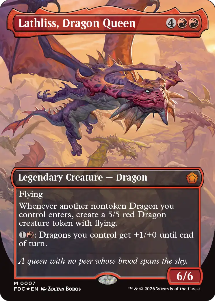 Lathliss, Dragon Queen (Borderless) [Foundations Commander] | Lots Moore NSW
