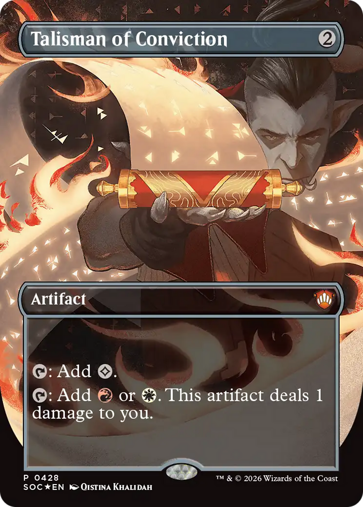 Talisman of Conviction (Borderless) [Secrets of Strixhaven Commander] Magic: The Gathering | Lots Moore NSW