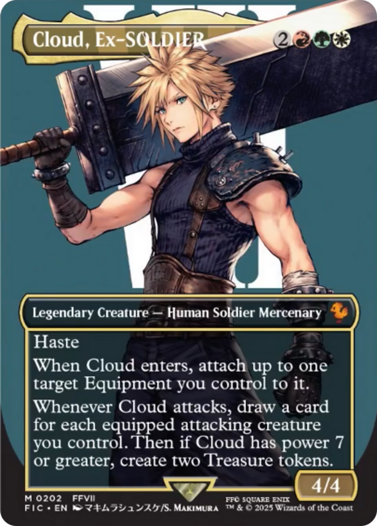 Cloud, Ex-SOLDIER (Borderless) [FINAL FANTASY Commander] | Lots Moore NSW