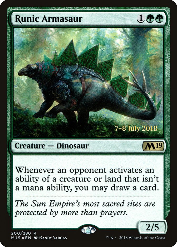 Runic Armasaur [Core Set 2019 Prerelease Promos] | Lots Moore NSW