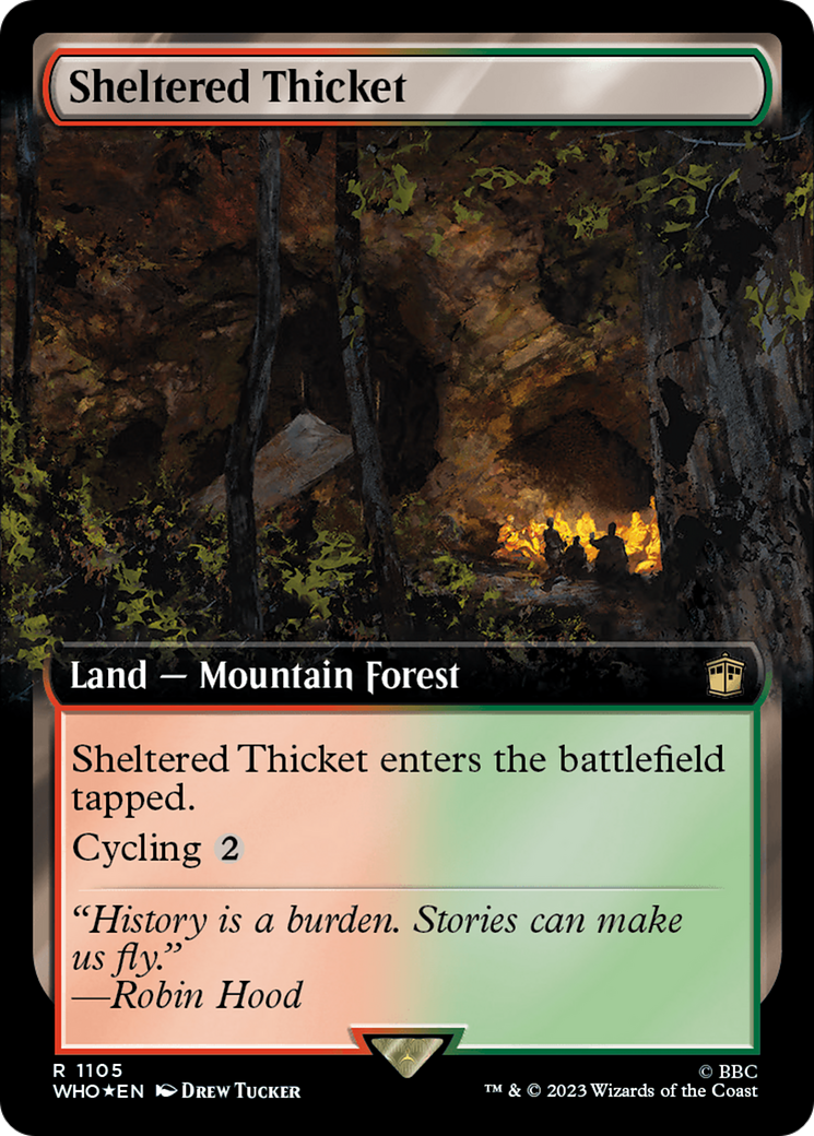 Sheltered Thicket (Extended Art) (Surge Foil) [Doctor Who] | Lots Moore NSW