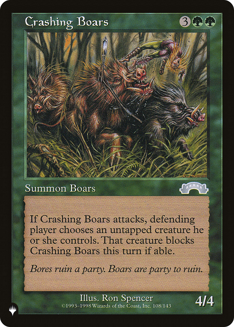 Crashing Boars [The List] | Lots Moore NSW