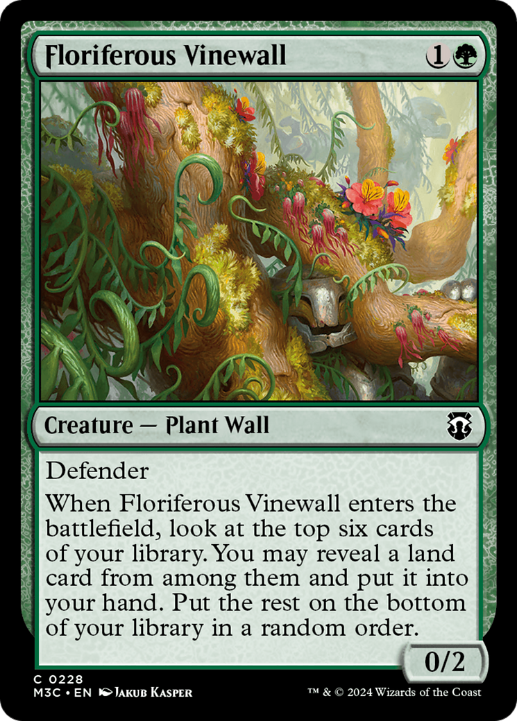 Floriferous Vinewall (Ripple Foil) [Modern Horizons 3 Commander] | Lots Moore NSW