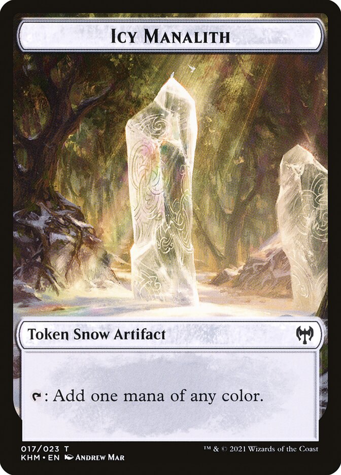 Human Warrior // Icy Manalith Double-Sided Token [Kaldheim Tokens] | Lots Moore NSW