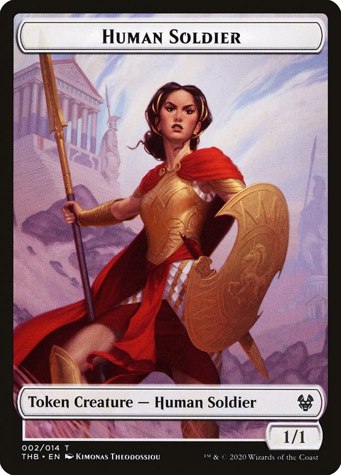 Goat // Human Soldier Double-Sided Token [Theros Beyond Death Tokens] | Lots Moore NSW