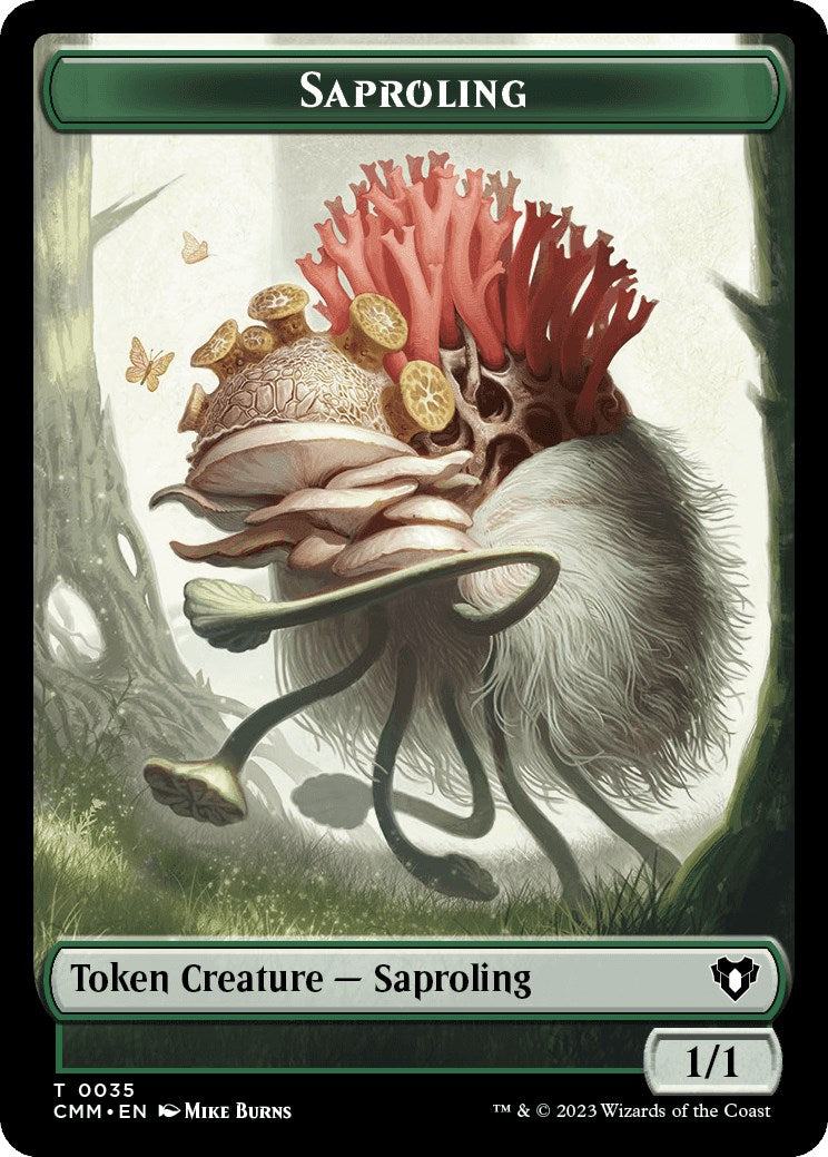 Saproling // Stoneforged Blade Double-Sided Token [Commander Masters Tokens] | Lots Moore NSW