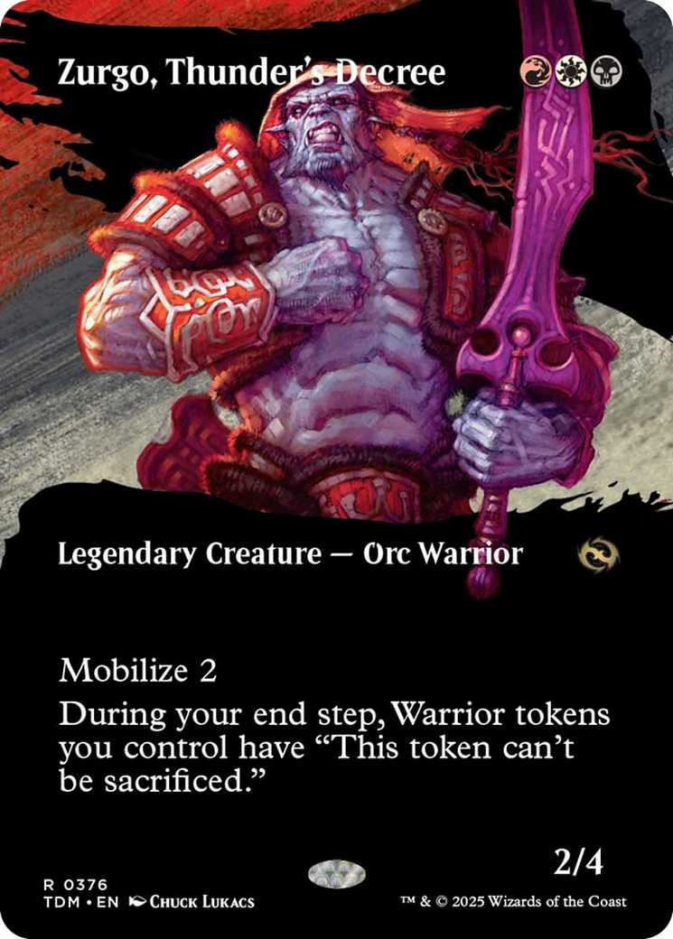 Zurgo, Thunder's Decree (Borderless) [Tarkir: Dragonstorm] | Lots Moore NSW