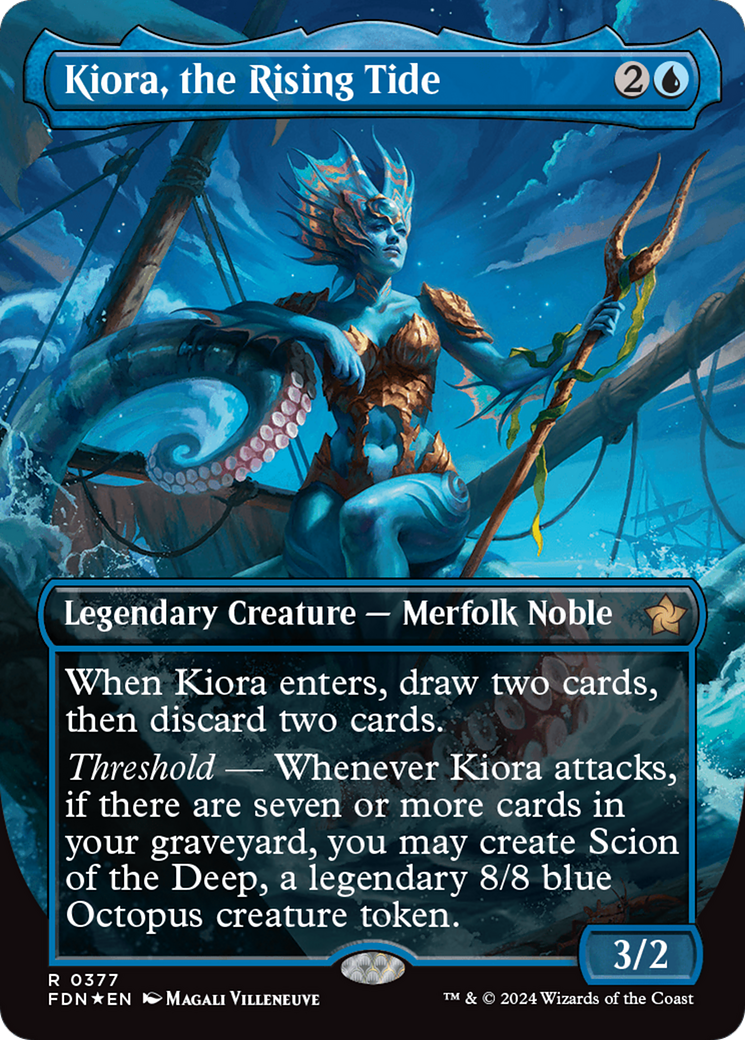 Kiora, the Rising Tide (Borderless) (Mana Foil) [Foundations] | Lots Moore NSW