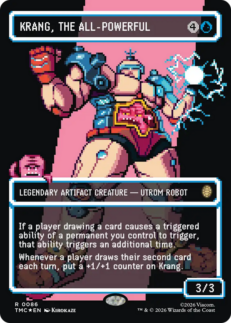 Krang, the All-Powerful (Borderless) (Surge Foil) [Teenage Mutant Ninja Turtles Commander] Magic: The Gathering | Lots Moore NSW