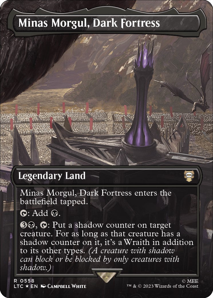 Minas Morgul, Dark Fortress (Borderless) (Surge Foil) [The Lord of the Rings: Tales of Middle-Earth Commander] | Lots Moore NSW
