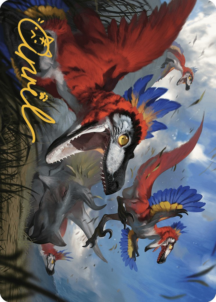 Wrathful Raptors Art Card (Gold-Stamped Signature) [The Lost Caverns of Ixalan Art Series] | Lots Moore NSW