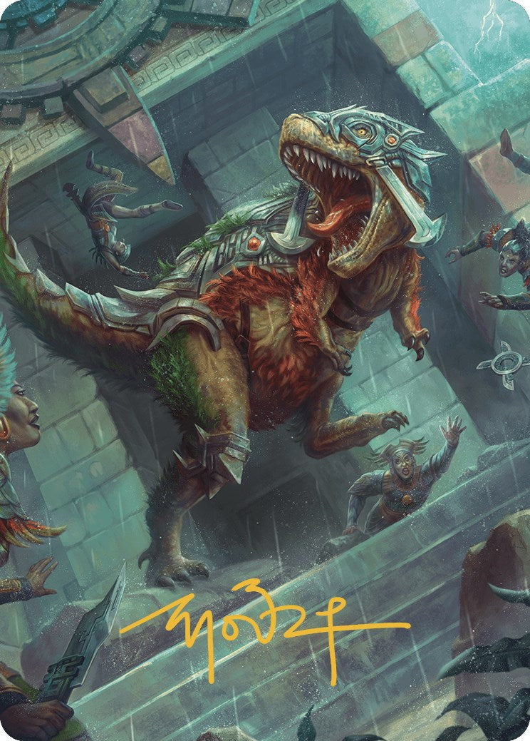 Carnage Tyrant Art Card (Gold-Stamped Signature) [The Lost Caverns of Ixalan Art Series] | Lots Moore NSW