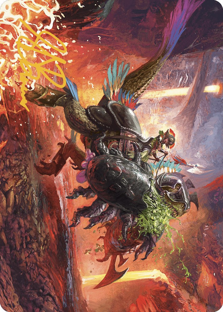 Triumphant Chomp Art Card (Gold-Stamped Signature) [The Lost Caverns of Ixalan Art Series] | Lots Moore NSW