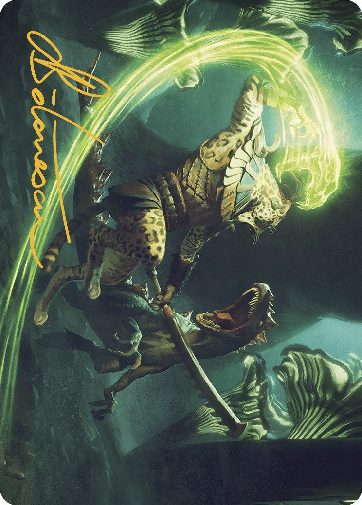 Contest of Claws Art Card (Gold-Stamped Signature) [The Lost Caverns of Ixalan Art Series] | Lots Moore NSW