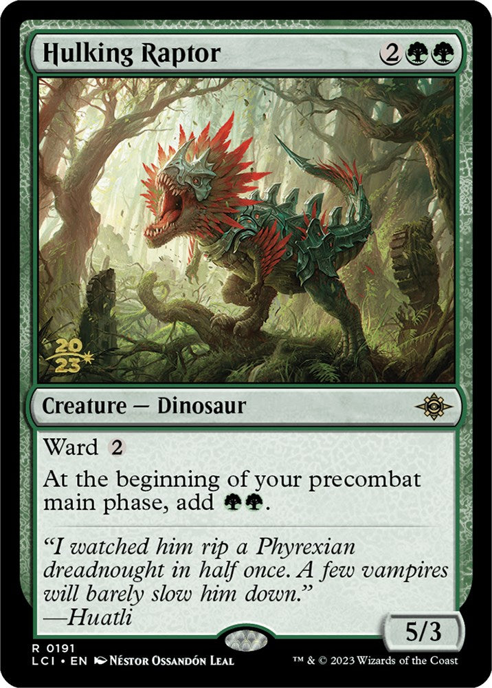 Hulking Raptor [The Lost Caverns of Ixalan Prerelease Cards] | Lots Moore NSW