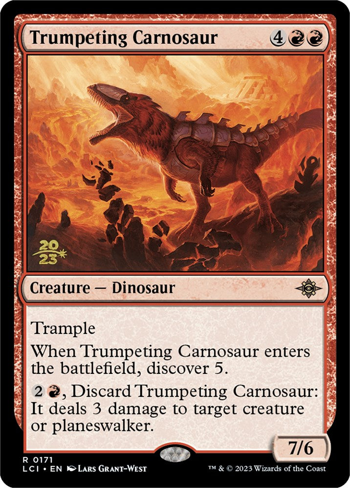 Trumpeting Carnosaur [The Lost Caverns of Ixalan Prerelease Cards] | Lots Moore NSW