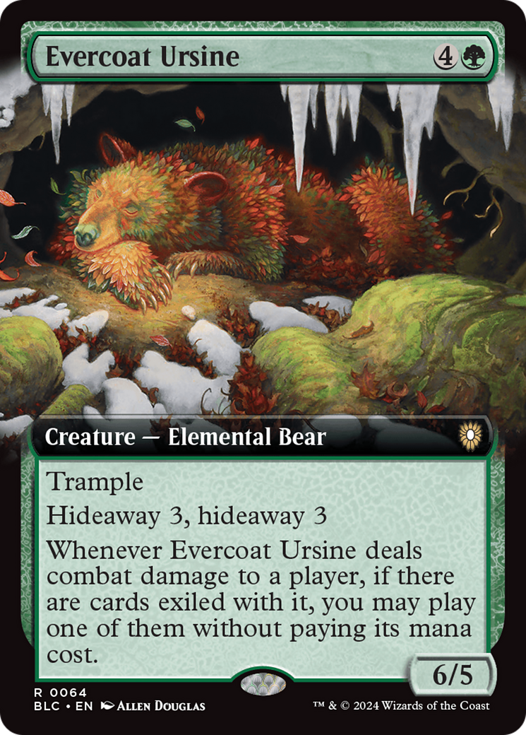 Evercoat Ursine (Extended Art) [Bloomburrow Commander] | Lots Moore NSW