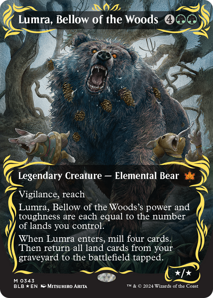 Lumra, Bellow of the Woods (Borderless) (Raised Foil) [Bloomburrow] | Lots Moore NSW