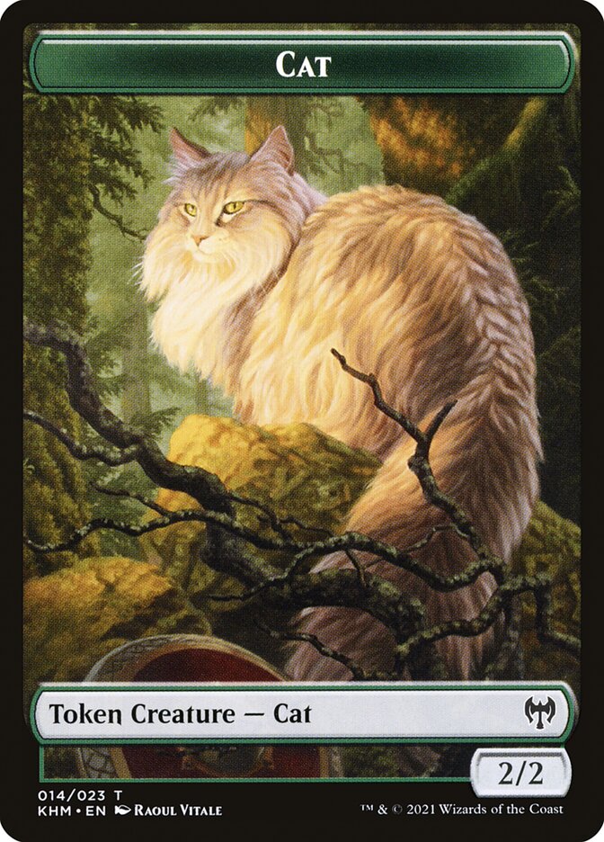 Human Warrior // Cat Double-Sided Token [Kaldheim Tokens] | Lots Moore NSW