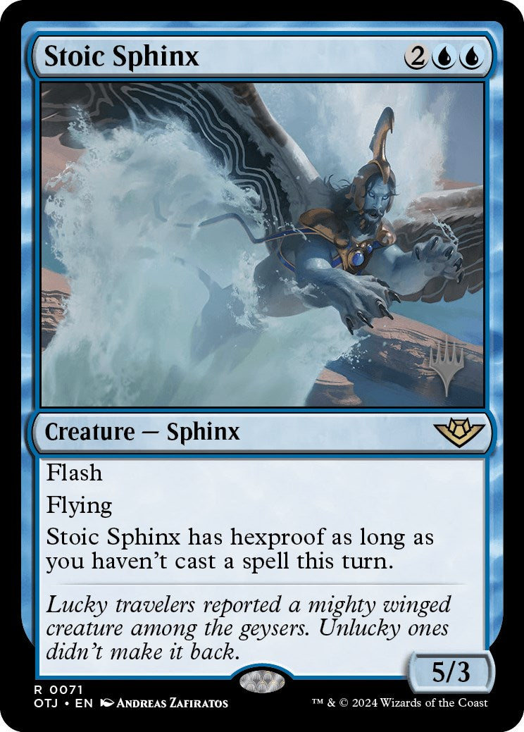 Stoic Sphinx (Promo Pack) [Outlaws of Thunder Junction Promos] | Lots Moore NSW