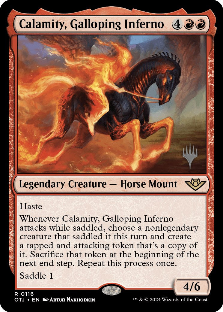 Calamity, Galloping Inferno (Promo Pack) [Outlaws of Thunder Junction Promos] | Lots Moore NSW