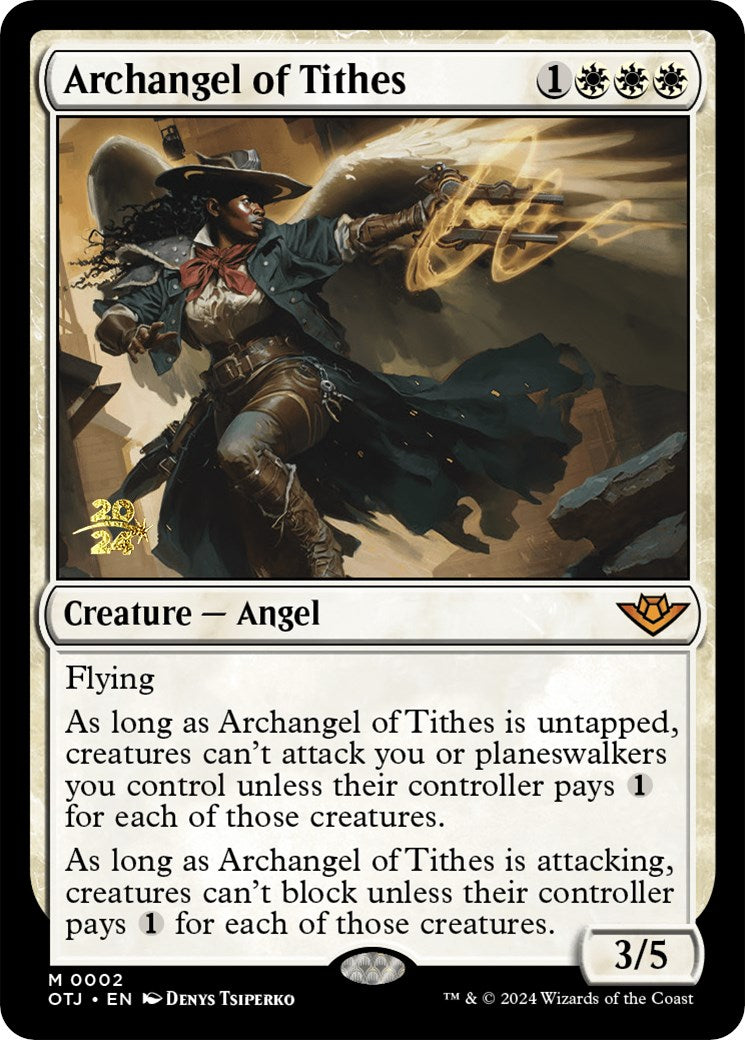 Archangel of Tithes [Outlaws of Thunder Junction Prerelease Promos] | Lots Moore NSW