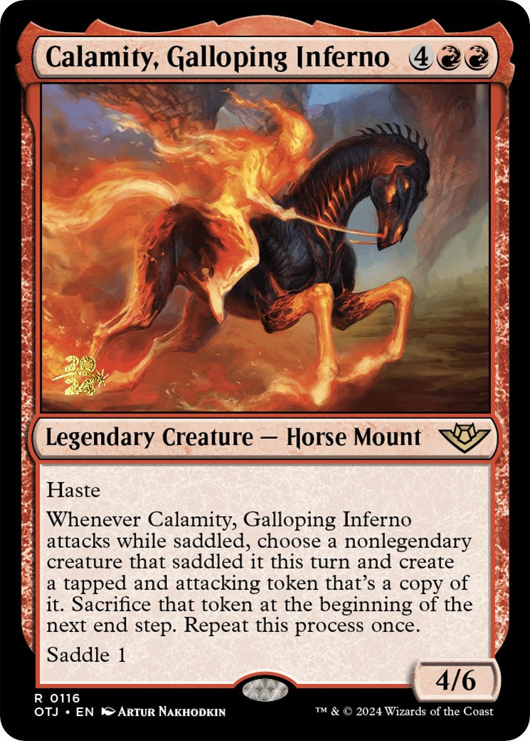 Calamity, Galloping Inferno [Outlaws of Thunder Junction Prerelease Promos] | Lots Moore NSW