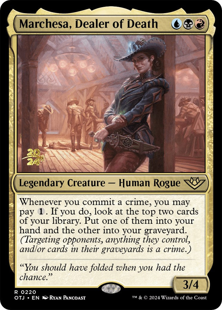 Marchesa, Dealer of Death [Outlaws of Thunder Junction Prerelease Promos] | Lots Moore NSW