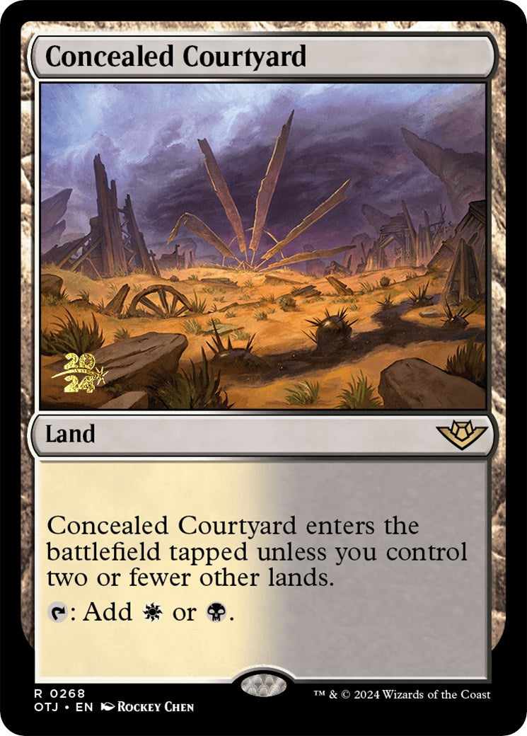 Concealed Courtyard (OTJ) [Outlaws of Thunder Junction Prerelease Promos] | Lots Moore NSW