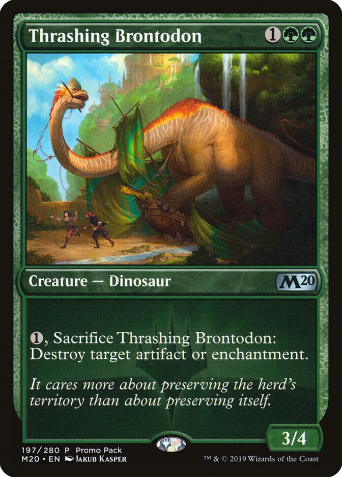 Thrashing Brontodon (Promo Pack) [Core Set 2020 Promos] | Lots Moore NSW