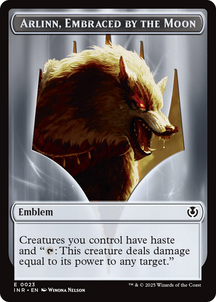 Wolf (0018) // Emblem - Arlinn, Embraces by the Moon Double-Sided Token [Innistrad Remastered Tokens] | Lots Moore NSW