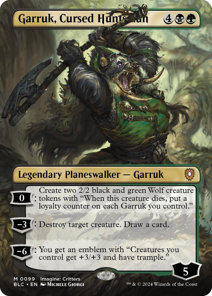 Garruk, Cursed Huntsman (Borderless) [Bloomburrow Commander] | Lots Moore NSW