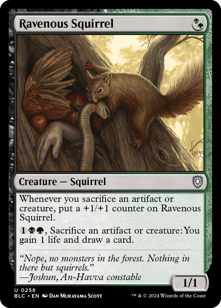 Ravenous Squirrel [Bloomburrow Commander] | Lots Moore NSW