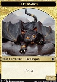 Cat Dragon // Dragon (006) Double-Sided Token [Commander 2017 Tokens] | Lots Moore NSW