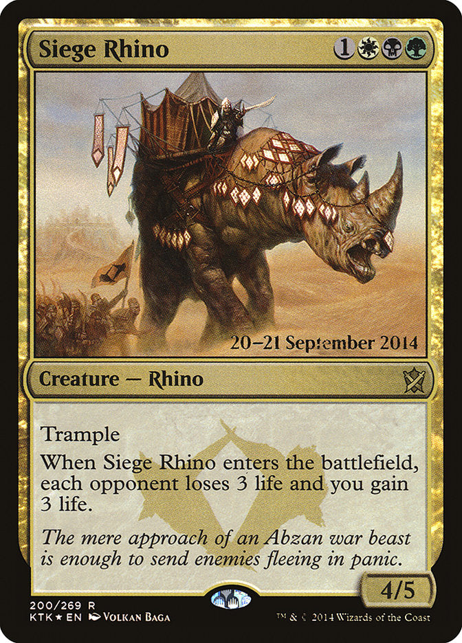Siege Rhino [Khans of Tarkir Prerelease Promos] | Lots Moore NSW