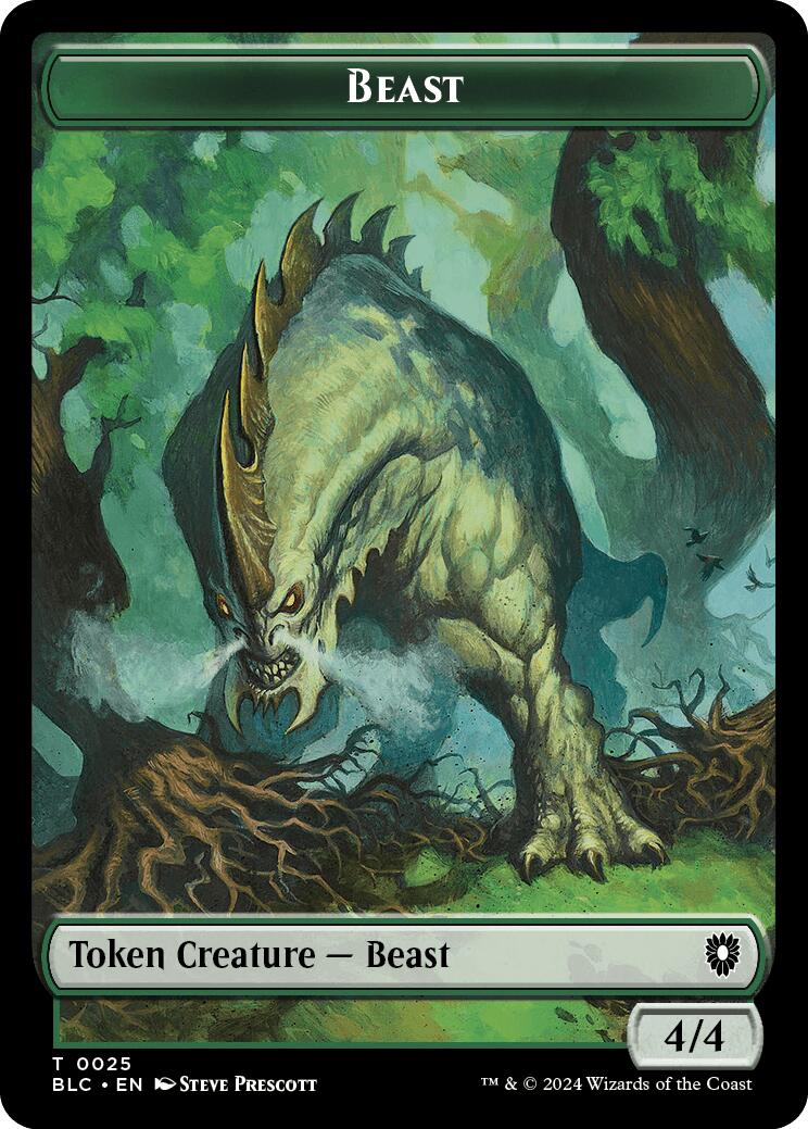 Cat // Beast (025) Double-Sided Token [Bloomburrow Commander Tokens] | Lots Moore NSW