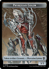 Phyrexian Golem // Faerie Double-Sided Token [Bloomburrow Commander Tokens] | Lots Moore NSW