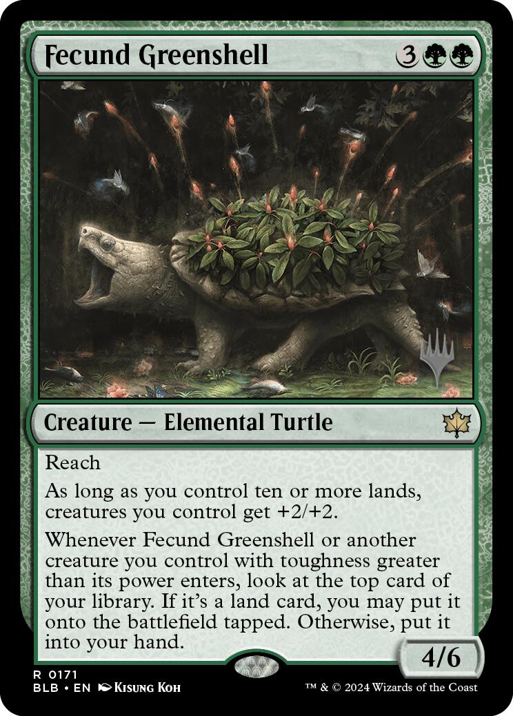 Fecund Greenshell (Promo Pack) [Bloomburrow Promos] | Lots Moore NSW