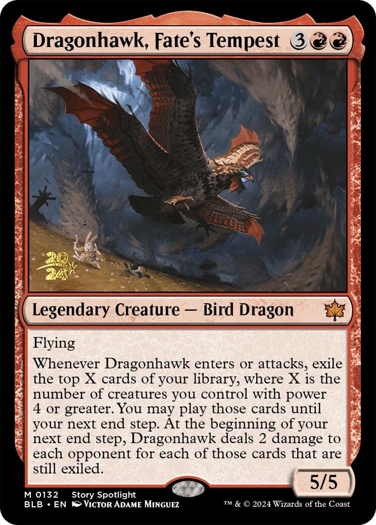 Dragonhawk, Fate's Tempest [Bloomburrow Prerelease Promos] | Lots Moore NSW