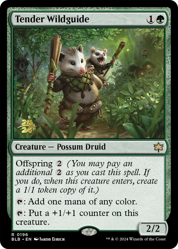 Tender Wildguide [Bloomburrow Prerelease Promos] | Lots Moore NSW